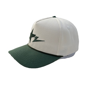 Casquette de baseball sportive bicolore à 5 panneaux avec visière incurvée, broderie personnalisée du logo pour hommes et femmes, vente en gros - Product Image 1