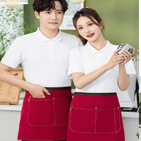 Tablier de Serveur Moderne Simple Personnalisé Demi-Uni Imperméable, Uniforme de Serveuse Assorti pour la Restauration en Gros