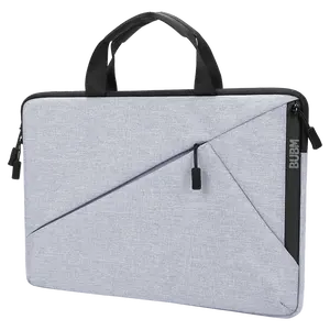 بالجملة دفتر حقيبة أيسر 3-تخصيص Grey اللون أحدث 13 بوصة النسيج Pochette PC المحمولة Ordinateur Suleve الناقل حقيبة الكمبيوتر المحمول مع مقبض