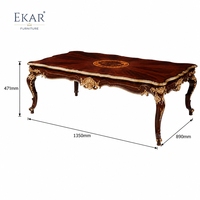 Table basse Rocaille Radiance Sunburst |   Table de style rococo luxueuse, dorée et festonnée avec sculpture en coquillage - EKAR FURNITURE