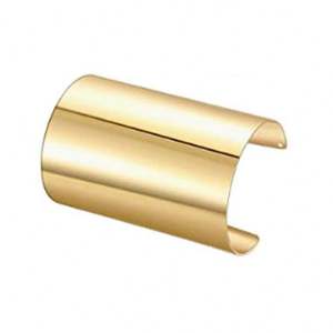 Brazalete de esqueleto chapado en oro de moda 2024, brazalete abierto ancho con cadena y ajuste cómodo para mujer - Product Image 3