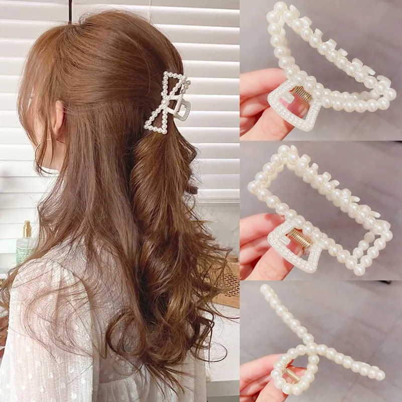 Pinzas para el pelo con forma de cangrejo para niña y mujer, horquillas geométricas con lazo coreano, ganchos para el pelo, venta al por mayor