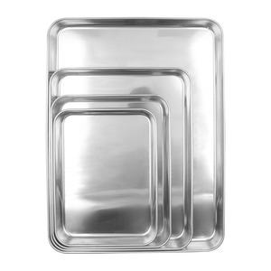 304 Stainless Steel Rectangular <b>Tray</b> Thickened Flat Bottom Serving <b>Tray</b> For Hotel Coffee <b>Tea</b> Drinks - Product Image 3