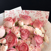 Papier d'emballage pour fleurs, imperméable, enduit de PE, papier glassine vintage, emballage pour bouquets de fleuristes, vente en gros