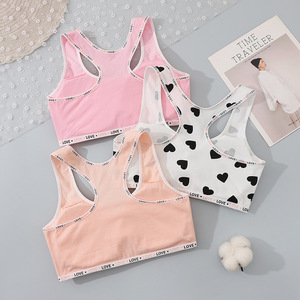 Conjunto de Ropa Interior Deportiva Transpirable de Poliéster/Algodón para Estudiantes, Chicas en Pubertad, Chaleco Deportivo, Sujetador para Escuela Secundaria, Tallas Grandes - Product Image 3