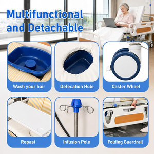 <span class=keywords><strong>Lit</strong></span> d'hôpital manuel multifonctionnel pour personnes âgées et patients paralysés, soins à <span class=keywords><strong>domicile</strong></span>, cadre en acier, <span class=keywords><strong>lit</strong></span> médical en ABS MH-118 - Product Image 3