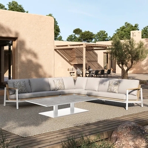 Ensemble de canapés de jardin en aluminium et rotin, mobilier d'extérieur, canapé modulable - Product Image 2