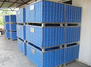 Heavy Duty Mạ Kẽm Kho Công Nghiệp Có Thể Khóa Lưới Thép Ráp Dây Lưới Thép Pallet Box Với Cửa - Product Image 3