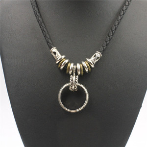 <span class=keywords><strong>Anello</strong></span> in lega bohémien ciondolo <span class=keywords><strong>collana</strong></span> in pelle per gli uomini NLGL03 - Product Image 4