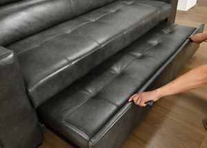 Divano Letto Reclinabile in Tessuto Stile Europeo Moderno con Contenitore, per Soggiorno, Scuola, Villa, Grigio Scuro - Vendita all'Ingrosso Diretta dalla Fabbrica - Product Image 4