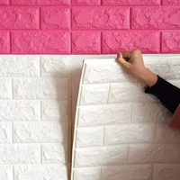 Autocollant mural 3D PE en mousse couleur brique, autocollant mural auto-adhésif en mousse XPE, papier peint souple pour la décoration intérieure