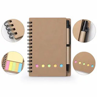 Carnet à spirales personnalisé pour bureau, format A6, papier kraft, notes autocollantes, carnet professionnel, fabrication en usine