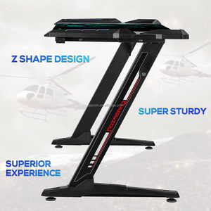 Compre un juego de mesa de juego para computadora con luces LED eléctricas, de metal negro grande, para computadora portátil, PC, RGB, con silla incluida - Product Image 4