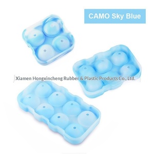 Factory Supply Camouflage Ice Hockey Four <b>Balls</b> Mold Ice Hockey Fruit Popsicle 4/6/8 Holes Easy to Release Ice Tray - Product Image 5