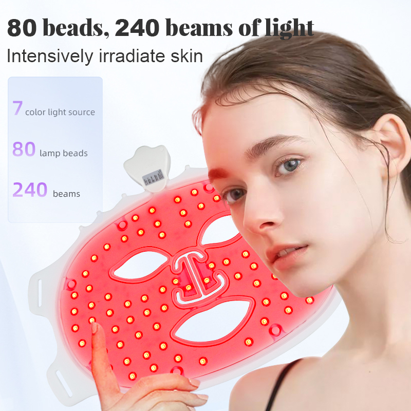 Seven-Color Replaceable Red Light Mask with Customizable Skin Care Anti-Aging Features for Home Use