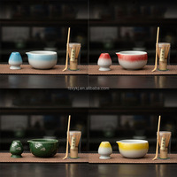 Ensemble de thé matcha de 600 ml, design traditionnel de luxe, haute valeur esthétique, glaçure transformée au four, Japandi, écologique, durable, pour hôtels
