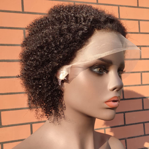 Perruque en <span class=keywords><strong>cheveux</strong></span> humains en gros, perruque courte de style bob, coupe pixie, perruque à dentelle frontale 13X1, afro bouclé crépu, <span class=keywords><strong>cheveux</strong></span> humains brésiliens pour femmes noires - Product Image 4
