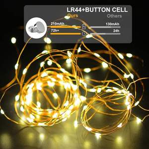 1m 2M 3m Mini Led dây Đồng Cổ Tích Sting ánh sáng giáng sinh Valentine bên hoa quà tặng trang trí đèn 3lr pin tự làm ánh sáng lấp lánh - Product Image 3