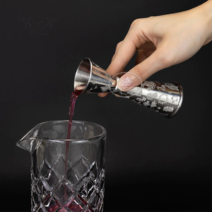 Tiki Etching 1/2oz Bar Jigger Acero inoxidable Bartender Cóctel Taza medidora <span class=keywords><strong>Whisky</strong></span> Measure Jigger japonés de doble cara - Product Image 2