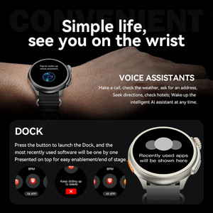Huanlong นาฬิกาสมาร์ทวอชสำหรับผู้ชาย, ดีไซน์ใหม่หน้าจออัลตร้ากลม reloj intelligente ซีรีส์8นาฬิกากีฬา - Product Image 5