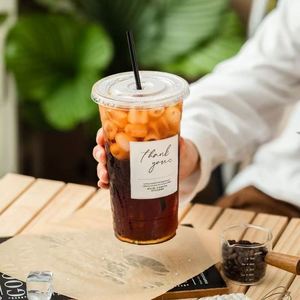 Vaso de Plástico PET Desechable de Fábrica de 32oz (1000ml) de Pared Simple, Transparente, Personalizado, con Tapa Plana o de Cúpula para Leche, Café, Smoothie - Product Image 2