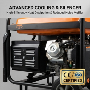 Générateur à <span class=keywords><strong>essence</strong></span> 9 kW, <span class=keywords><strong>moteur</strong></span> robuste 18 CV, générateur à <span class=keywords><strong>essence</strong></span> 460 cm³, démarrage électrique 100 % cuivre avec batterie CE - Product Image 6