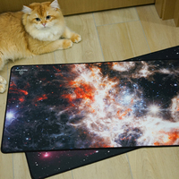Tapis de souris double face réversible, dessus en tissu imperméable avec bord cousu pour ordinateur et ordinateur portable, logo personnalisé OEM