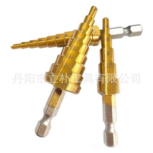 Hexagonal Shank Titanium Plated <b>Step</b> Drill Bit Set 3-12 4-12 4-20mm For Metal Drilling - Product Image 1