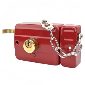 556 クラシックレッドポリッシュ外装ドアロックダブルロックラッチキー操作防水木製鉄ドア寝室用より安全 - Product Image 4