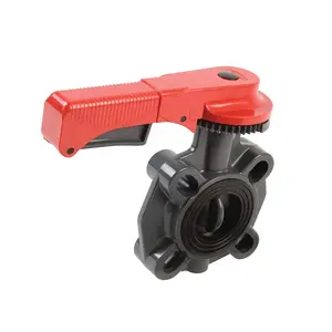 Manual Lever Hand CPVC, UPVC, PPH, PVDF Plastic water butterfly valve