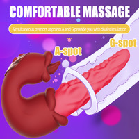 3-in-1 Doppelzungen-Vibrator mit 10 Frequenzen, stark wasserdicht, interner Oktopus-Zungen-Vibrator für Frauen