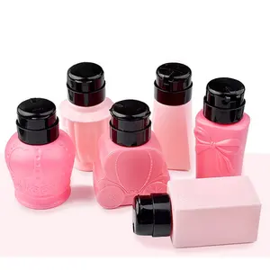 Huisdier Nagellak Remover Pomp Flessen Custom 250Ml Roze Schoonmaken Olie Fles Met Pomp