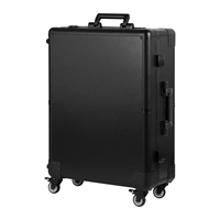 Mallette de maquillage à chariot avec lumières LED intégrées Studio cosmétique professionnel avec haut-parleur et support Station de vanité de maquillage