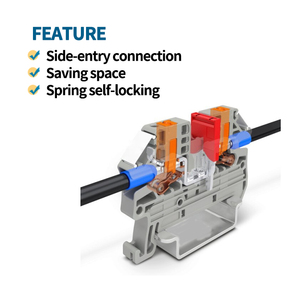 Bloque <span class=keywords><strong>de</strong></span> terminales con resorte QPTV-4 PTV4 <span class=keywords><strong>de</strong></span> 4 mm² para carril DIN, conector <span class=keywords><strong>de</strong></span> bloque <span class=keywords><strong>de</strong></span> terminales <span class=keywords><strong>de</strong></span> inserción lateral - Product Image 3