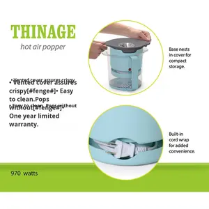 Mini fabricante de <span class=keywords><strong>palomitas</strong></span> de maíz de aire caliente de clase eficiente de energía de Material plástico eléctrico doméstico con contenedor para derretir <span class=keywords><strong>mantequilla</strong></span> - Product Image 3