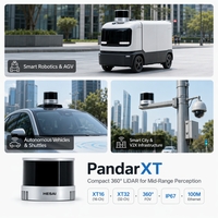 Sensor Lidar XT32 HESAI XT16 de 16 Canales / 32 Canales 360 °   Sensor Lidar Giratorio de Rango Medio, Alta Precisión, Rango Mínimo de Cero
