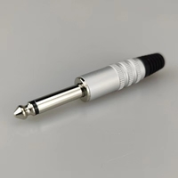 Prise mâle TS 1/4 pouce 6,35 mm plaquée or, connecteur audio métallique pour amplificateur de guitare, mixeur, réparation de câbles DIY