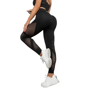 En çok satan kadın spor giyim kızlar koşu Yoga pantolon 2024 kadın spor giyim ezme popo delikli tayt ucuz giysiler
