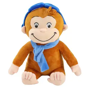 Giocattoli di peluche di scimmia curiosi all'ingrosso Hot Smile Face scimmia peluche curiosa scimmia coccolona bambola di peluche di peluche