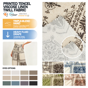 Tissu sergé en viscose de lyocell imprimé numériquement à motifs floraux, tissé sur mesure de haute qualité pour robes féminines - Product Image 1