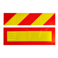 Placa Reflectante Trasera para Camión, Tamaños Personalizados, Adhesivo Rectangular Diagonal Rojo y Amarillo, Alta Visibilidad, PVC Imprimible y Desgarrable