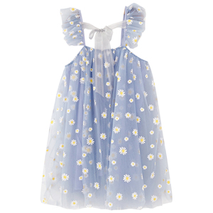 Nuevo Estilo, Diseño Lindo, Vestido de Gasa con Estampado Floral y Mangas con Volantes para Bebé Niña Princesa - Product Image 6