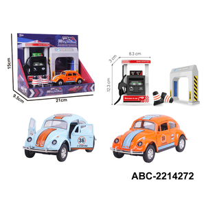 Giocattoli fortunati stazione di benzina lega coleottero simulazione auto Set <span class=keywords><strong>scarabeo</strong></span> giocattolo regalo di compleanno auto - Product Image 2