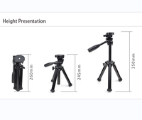 Tripod meja Mini Desktop untuk ponsel, Tripod kamera aksi video olahraga telepon seluler untuk ponsel