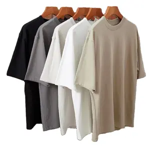 Camiseta 3D con logotipo personalizado bordado, camiseta unisex Lisa extragrande de 100% algodón, ropa informal de talla grande para hombre