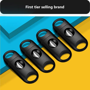 Vanace Custom Logo Metal Plastic Metal <b>Cigar</b> V Cutter Portable Laser New Design <b>Cigar</b> <b>Accessories</b> Gift Box - Product Image 3