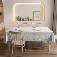 Nappe Moderne en Polyester Anti-Taches et Résistante à la Chaleur, Nettoyage Facile, Motif Géométrique Nordique Minimaliste pour Salle à Manger