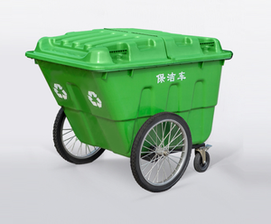 HDPE 400 litros verde lixo carrinho e resíduos transporte 400 L plástico resíduos sólidos carrinho - Product Image 5