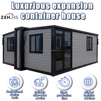 Maison conteneur préfabriquée de luxe en gros, 40 pieds, extensible, pliable, moderne, norme AU NZ, clé en main