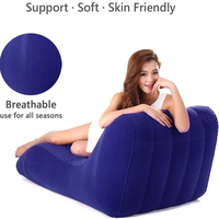 Chaise longue gonflable en forme de S pour adultes, fauteuil gonflable en PVC floqué, meubles pour salon, chambre à coucher, intérieur et extérieur